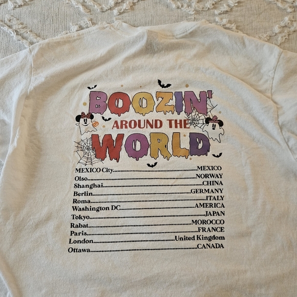 Disney Epcot Halloween Boozin' Around The World Couples T-shirt Set M/XL - Picture 3 of 6